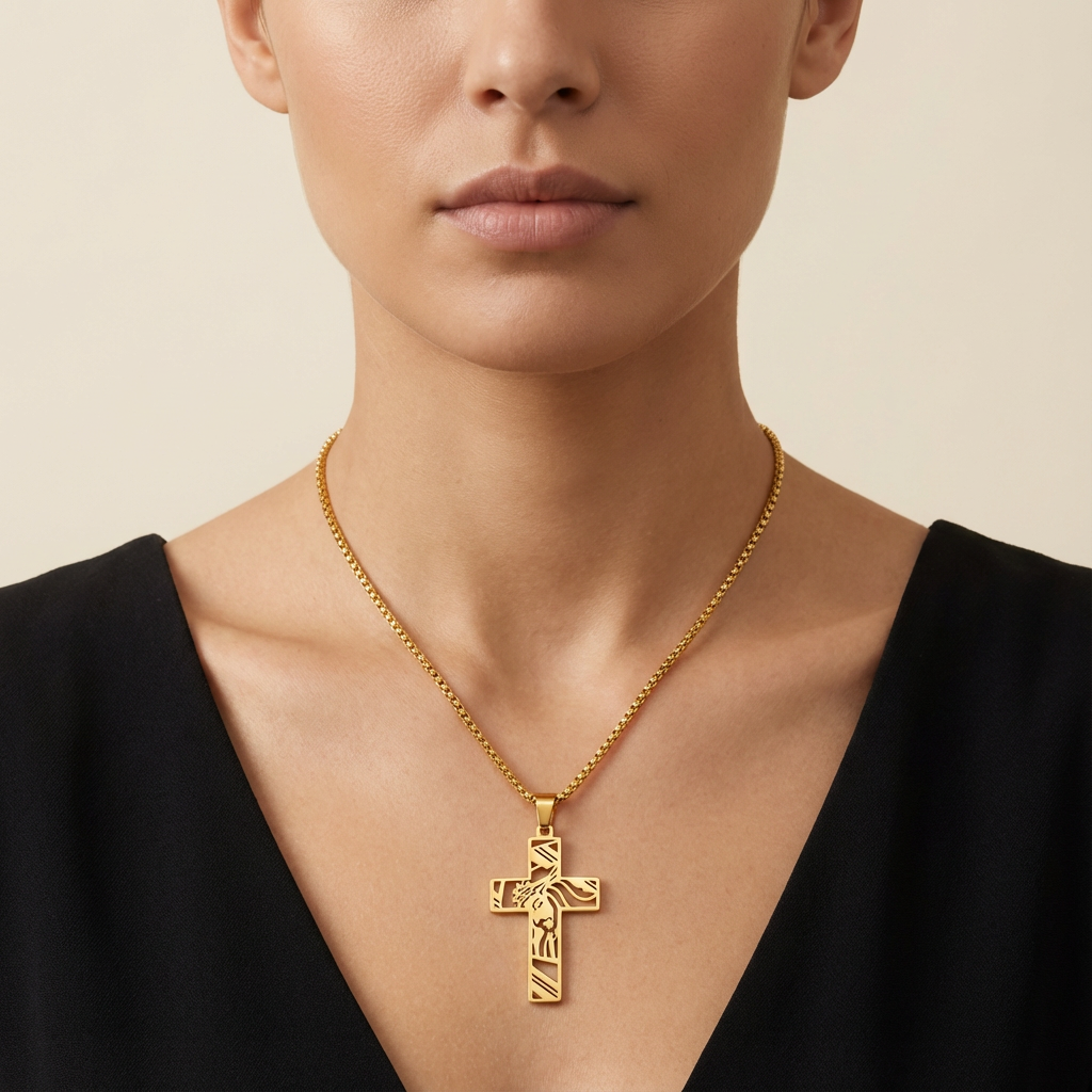 Crown of Thorns Cross Necklace - Hip Hop Style