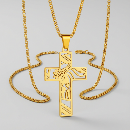 Crown of Thorns Cross Necklace - Hip Hop Style